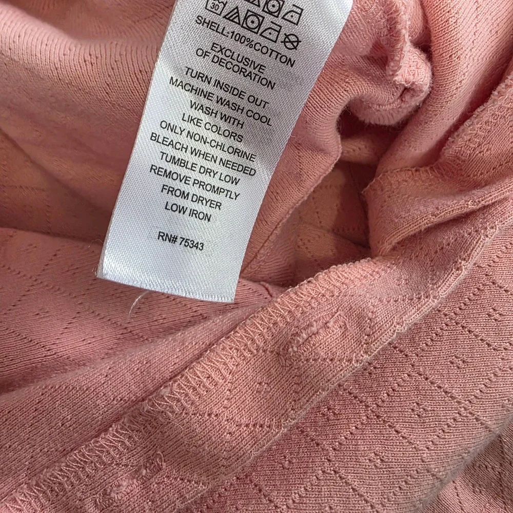 Tahari Girls Pink Quilted Knit Button Front‎ Cardigan Sweater Size 6 Long Sleeve
